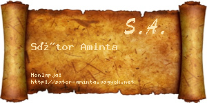 Sátor Aminta névjegykártya